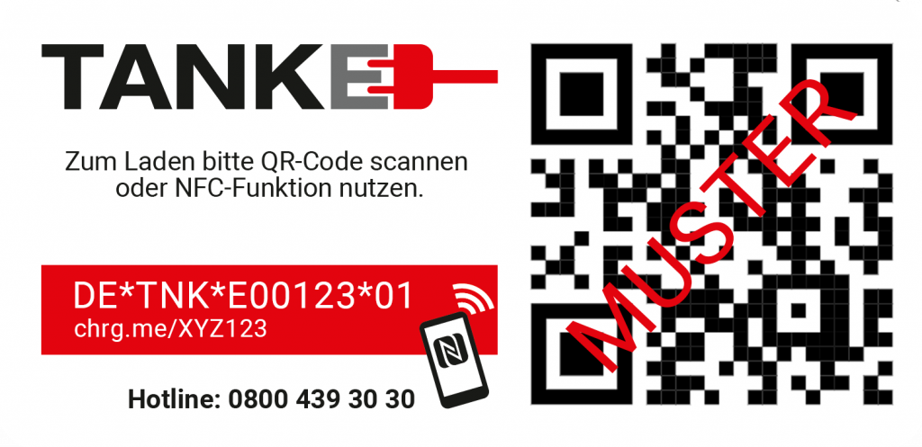 Beispiel eines Ad-hoc Stickers auf öffentlichen Ladestationen