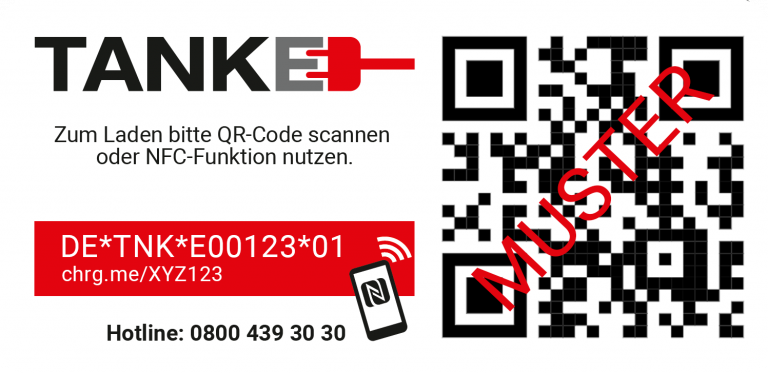 Beispiel eines Ad-hoc Stickers auf öffentlichen Ladestationen