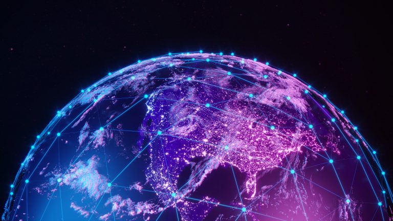 Leuchtende Weltkarte - Symbolbild für Ladestations-Roaming