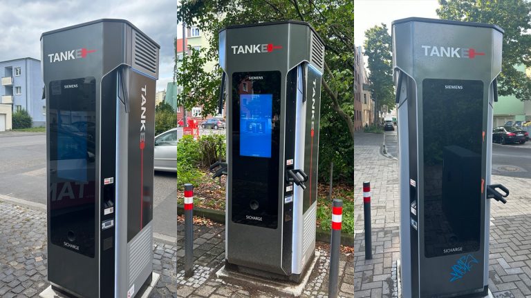 TankE Schnellladestationen abgeschnittene Kabel